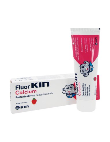 Kin Fluoride Calcium Dentifricio Fragola 75ml