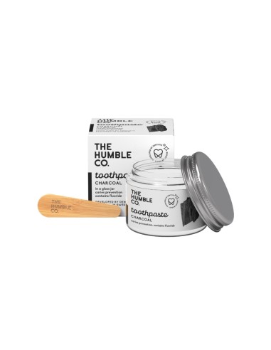 The Humble Co Dentifricio Con Fluoro Boccetta di Vetro Carbone 50ml