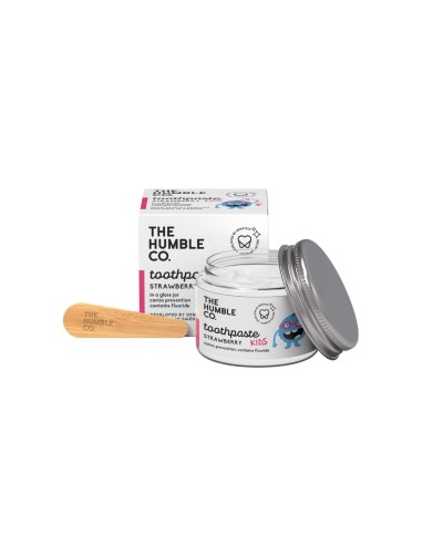 The Humble Co Dentifricio Con Fluoro in Bottiglia di Vetro Bambini Fragola 50ml