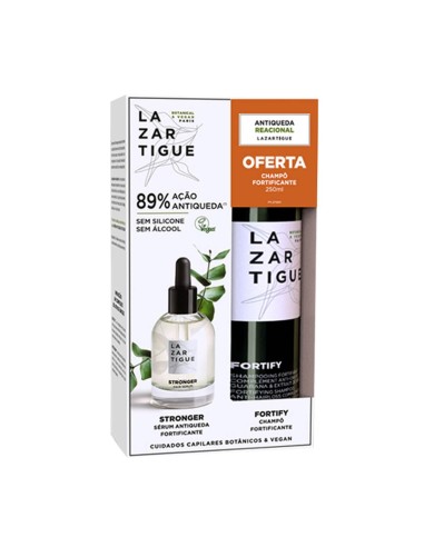 Lazartigue Coffret Capelli più forti Sérum Fortifyer 50ml + Fortifica Fortificazione Shampoo Complemento Antiqueda 250ml