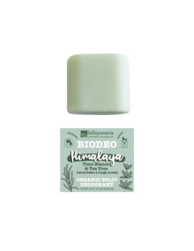 laSaponaria Biodeodorante Solido Biologico Himalaya Timo Bianco e Albero del Tè 40g