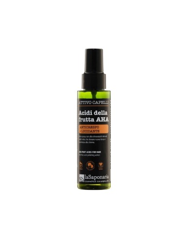 laSaponaria Acidi della Frutta AHA Attivo per Capelli in Spray Anticrespo e Brillantezza 100ml