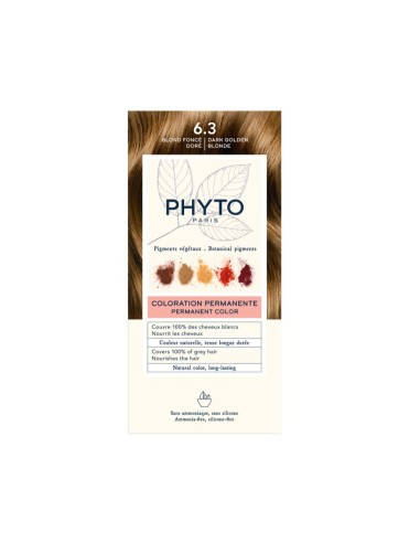 Phyto Color Colorazione Permanente con Pigmenti Vegetali 6.3 Biondo Dorato Scuro