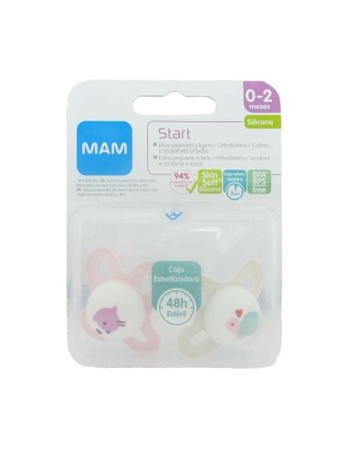Mam Original Succhietto in Silicone 6m Rosa 2 Unità