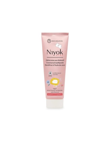 Niyok Dentifricio Naturale all'Olio di Cocco per Bambini Fragola e Lampone 75ml