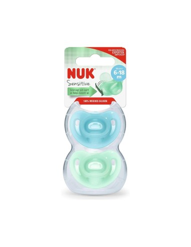 Ciuccio in silicone sensibile NUK 6-18M x2