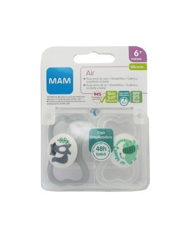 Mam Air Silicone Soother 6m Neutral 2 pezzi