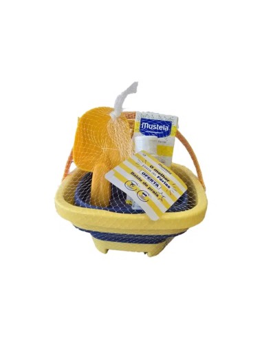Mustela Secchiello per la Spiaggia Latte Solare SPF50 & Gel Detergente Corpo e Capelli